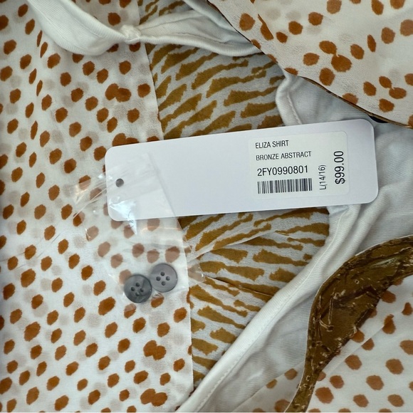 NWT Soft Surroundings Eliza Shirt Bronze Abstract Size Large with Knit Tank Boho - Picture 8 of 13